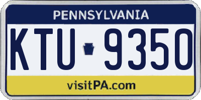 PA license plate KTU9350