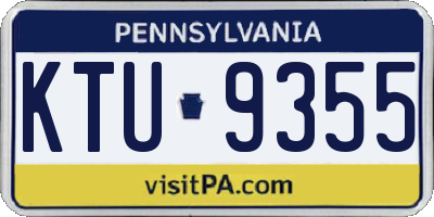 PA license plate KTU9355