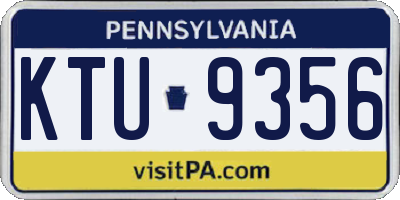 PA license plate KTU9356
