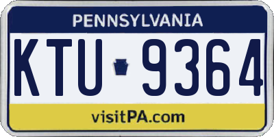 PA license plate KTU9364
