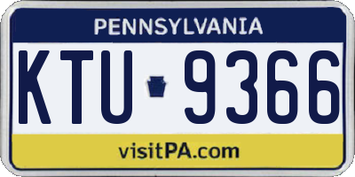 PA license plate KTU9366