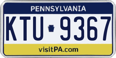 PA license plate KTU9367