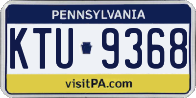 PA license plate KTU9368