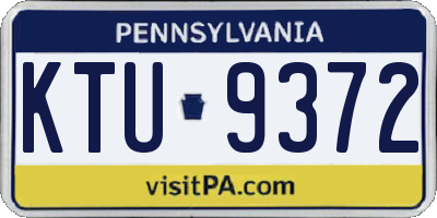 PA license plate KTU9372