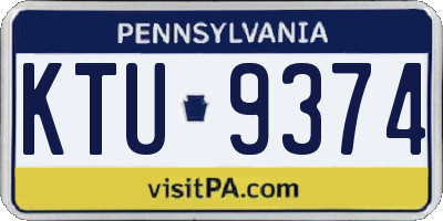 PA license plate KTU9374