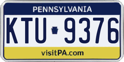 PA license plate KTU9376