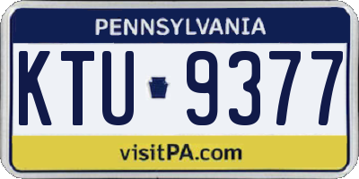 PA license plate KTU9377