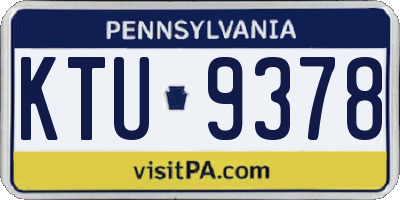 PA license plate KTU9378