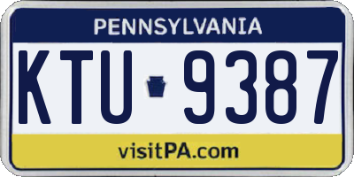 PA license plate KTU9387