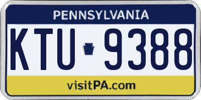 PA license plate KTU9388