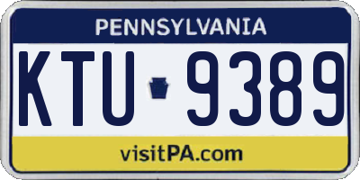 PA license plate KTU9389