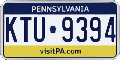 PA license plate KTU9394