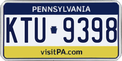 PA license plate KTU9398