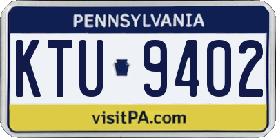 PA license plate KTU9402