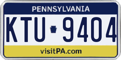 PA license plate KTU9404
