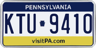 PA license plate KTU9410