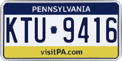 PA license plate KTU9416