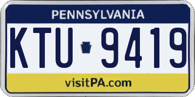 PA license plate KTU9419