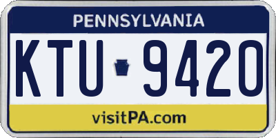 PA license plate KTU9420