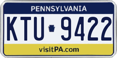 PA license plate KTU9422