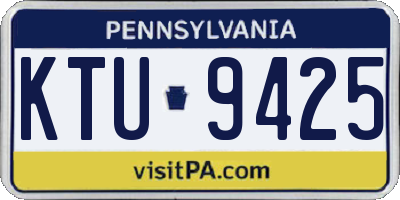PA license plate KTU9425