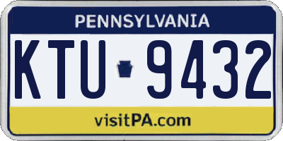 PA license plate KTU9432