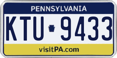PA license plate KTU9433