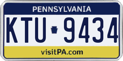 PA license plate KTU9434