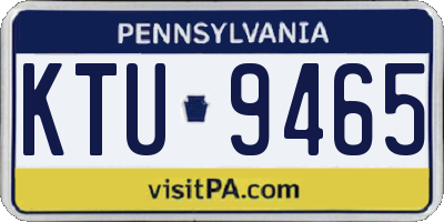PA license plate KTU9465