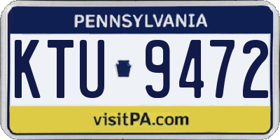 PA license plate KTU9472