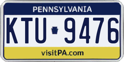 PA license plate KTU9476