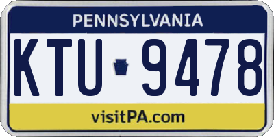 PA license plate KTU9478