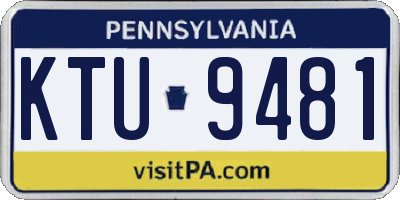 PA license plate KTU9481