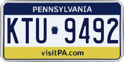 PA license plate KTU9492