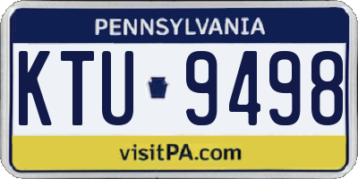 PA license plate KTU9498