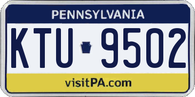 PA license plate KTU9502