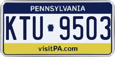 PA license plate KTU9503