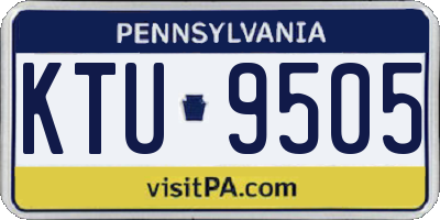 PA license plate KTU9505