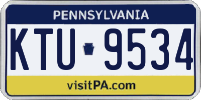 PA license plate KTU9534