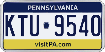 PA license plate KTU9540