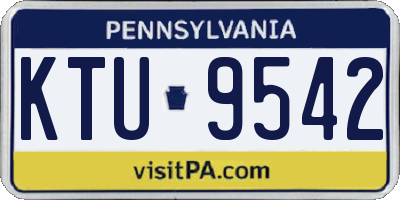PA license plate KTU9542