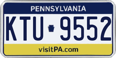 PA license plate KTU9552