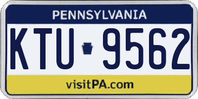 PA license plate KTU9562