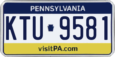 PA license plate KTU9581