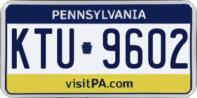 PA license plate KTU9602