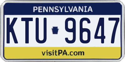 PA license plate KTU9647