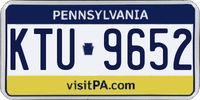 PA license plate KTU9652