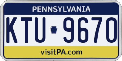 PA license plate KTU9670