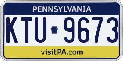 PA license plate KTU9673