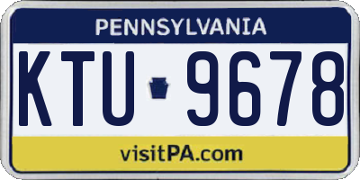 PA license plate KTU9678